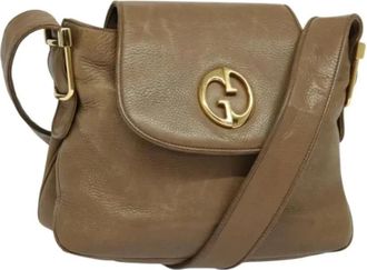 Gucci Pre-owned Leather gucci-bags - Dames - Vintage Schoudertas - Bruin - ONE Size - Leer - Vintage