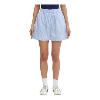 Sporty & Rich Eden Script Poplin Shorts - Dames - Korte Broeken - Blauw - L - Katoen - Korte Broeken