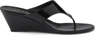 Prada Patent-leather Wedge Sandals