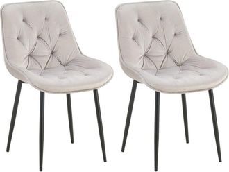 Clp Lote De 2 Sillas De Comedor Terciopelo Wallace Gris