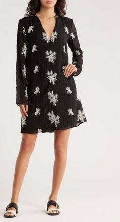 Area Stars Mandi Embroidered Long Sleeve Shift Dress in Black at Nordstrom Rack, Size X-Small