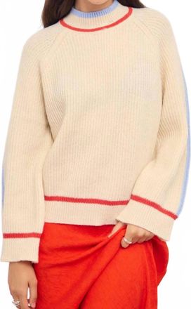 Minkpink Ivana Contrast Tipping Knit Top In Cream