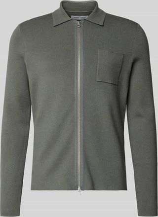 Sams&oslash;e & Sams&oslash;e Strickjacke mit Rei&szlig;verschluss Modell GUNA in Gruen, Gr&ouml;&szlig;e XXL