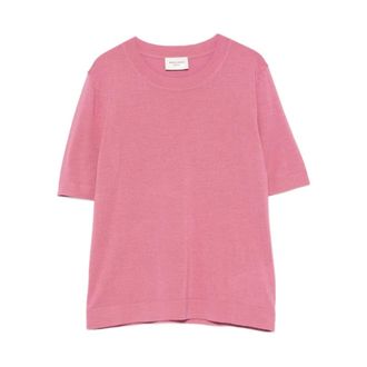 Max Mara Camiseta de punto de manga corta con cuello redondo - Knitwear - Mujer - Rosa - M