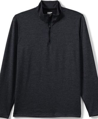 Lands End Unisex Rapid Dry Space Dye Quarter Zip Pullover Shirt in Black Space Dye at Nordstrom, Size Xx-Large