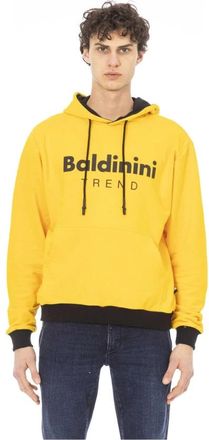 Baldinini Hoodie met voorzak en logo - Heren - Hoodies - Geel - L - Hoodies & sweatvesten