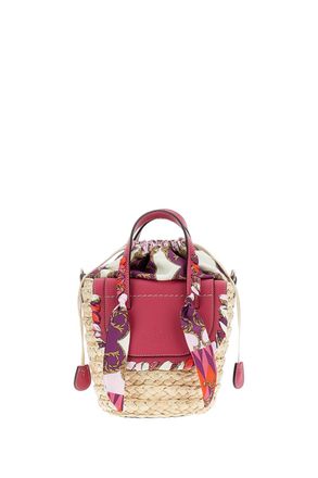 Cuba Lab Woven Raffia Tote Handbag with Leather Inserts