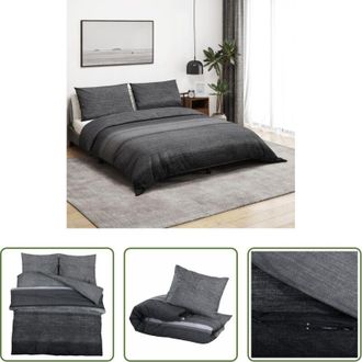 vidaXL Coperta - Set Copripiumino Grigio Scuro 260x240 cm in Cotone