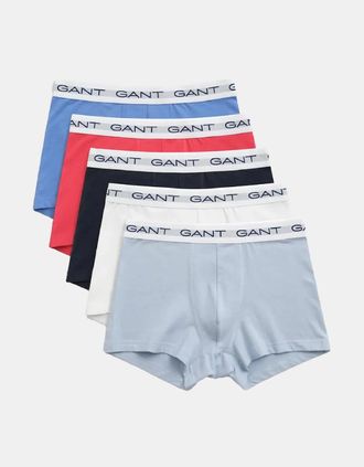 GANT Mens 5 Pack Trunks - Blue - Size: 33/32/32