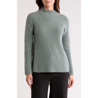 Vince Ribbed Mock Neck Pullover in Ice Green at Nordstrom Rack, Size X-Small