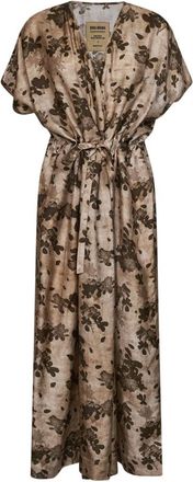 Uma Wang UMA Wang, Kleedjes, Dames, Veelkleurig, M, V-hals Kimono Midi Jurk