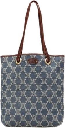 Celine Pre-owned Tote Bags, female, Blue, Size: ONE SIZE Pre-owned Denim Tote Bag