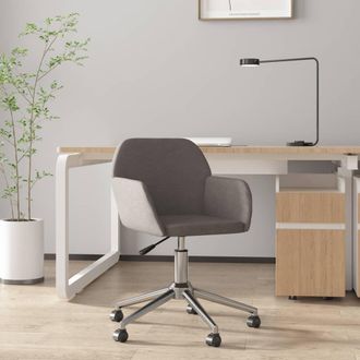 vidaXL Silla De Oficina Giratoria Tela Gris Oscuro Vidaxl