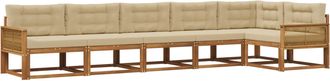 vidaXL Conjunto De Sof&aacute;s De Exterior 6 Uds. Natural Y Beige Vidaxl