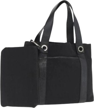 Bulgari Pre-owned Tote Bags, female, Black, Size: ONE SIZE Pre-owned Canvas Tote Bag