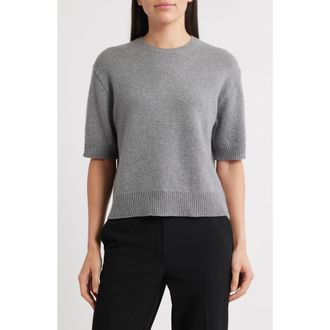 Theory Short Sleeve Knit Tee in Grey Heather at Nordstrom Rack, Size Petite