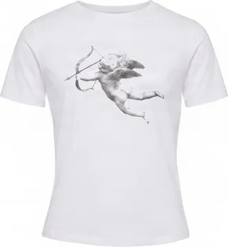 Fiorucci Monochrome Cherub Print Cotton T-Shirt