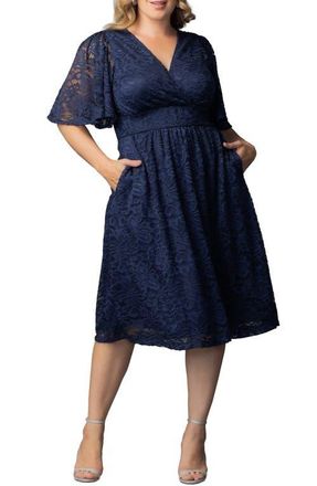 Kiyonna Fable Lace Cocktail Dress in Nocturnal Navy at Nordstrom, Size 4 X