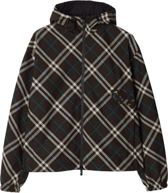 Burberry reversible check jacket - men - Polyester/Polyamide - L - Brown