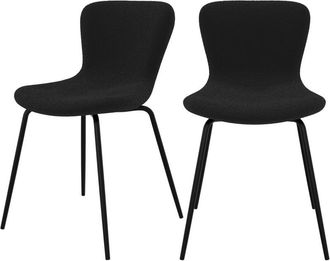 Rendez-Vous D&eacute;co Set de 2 sillas efecto lana negra con patas de metal - Koko
