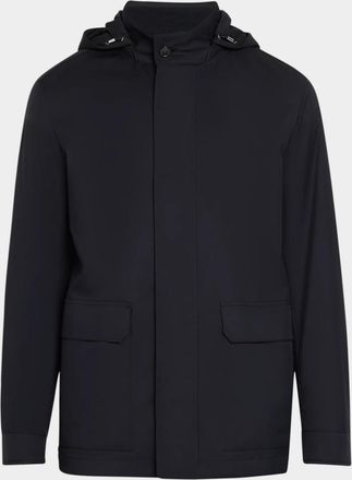 Ermenegildo Zegna Men & apos;s Motorin Water-Repellent Hooded Car Coat