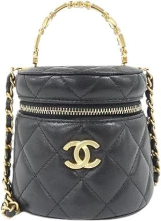 Chanel Pre-owned Leather chanel-bags - Dames - Vintage Mini Tas - Zwart - ONE Size - Vintage
