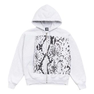 St&uuml;ssy Snakeskin Zip Hoodie Ash Heather 1975199-ASHH