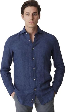 Mazzarelli Stijlvol Shirt voor Mannen - Heren - Casual Overhemden - Blauw - L - Overhemden