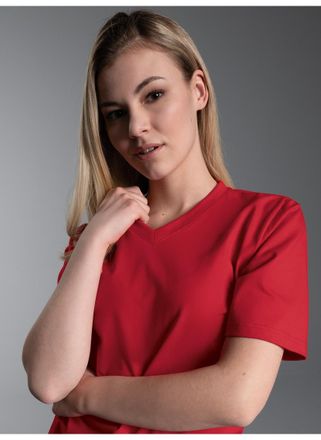 Trigema T-Shirt TRIGEMA TRIGEMA V-Shirt DELUXE Baumwolle, Damen, Gr. 4XL, braun (kirsch), 100% Baumwolle, Basic, Shirts T-Shirt