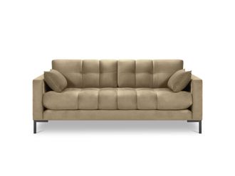 BLOOMINGLOFT 2-Sitzer Designsofa Mamaia Samt - Beine Schwarz