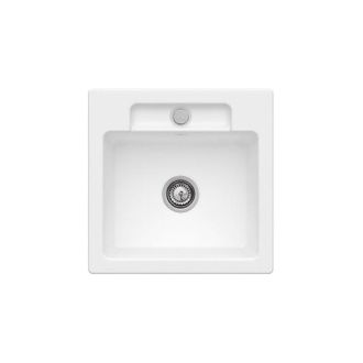 Villeroy & Boch Villeroy&boch - Villeroy Et Boch Siluet 50 S Stone White Ceramicplus Fregadero De 1 Seno Con Vaciador Manual