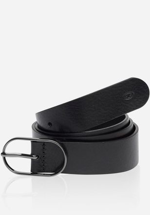 Tom Tailor Lederg&uuml;rtel TOM TAILOR TT-HOPE, Damen, Gr. 100, schwarz, Rindsleder, unifarben, G&uuml;rtel Lederg&uuml;rtel, Logo-Blindpr&auml;gung auf der Spitze