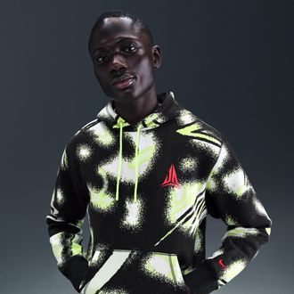 Nike Mens Ja Club Fleece Pullover Hoodie in Yellow | HV3378-702