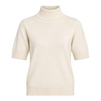 Akep Pullover dolcevita ricamato manica corta - - Knitwear - Donna - Bianco - XL