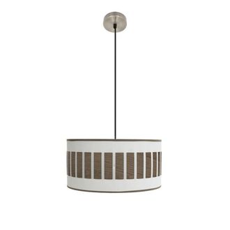 Fabrilamp Colgante Ivanna 1xe27 Cuero/blanco-madera Oscura Regx40x40 Cm