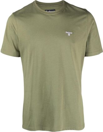 Barbour logo-embroidered cotton T-shirt - men - Cotton - S - Green