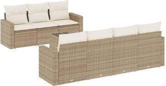 vidaXL Vidaxl - Juego De Sof&aacute;s De Jard&iacute;n Con Cojines Beige 8 Pzas Rat&aacute;n Pe