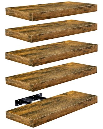 Sorbus Set Of 5 Wall Mounted Floating Shelves