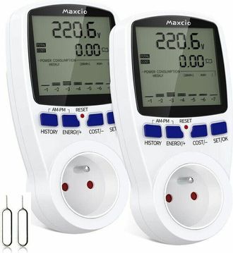 OEM Contador De Consumo El&eacute;ctrico De Doble Tarifa, Medidor De Energ&iacute;a Maxcio Con Pantalla Lcd, Protecci&oacute;n Contra Sobrecarga, Medidor De Consumo De Energ&iacute;a