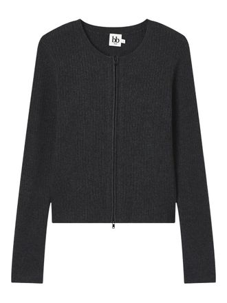 B+ab ribbed zip-front cardigan - women - Acrylic/Polyamide - S - Grey