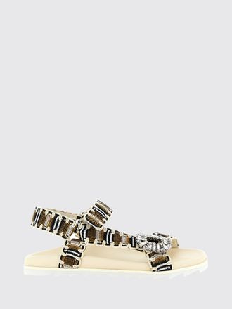 Roger Vivier Sandalo Slidy Viv in poliestere crochet con fibbia gioiello