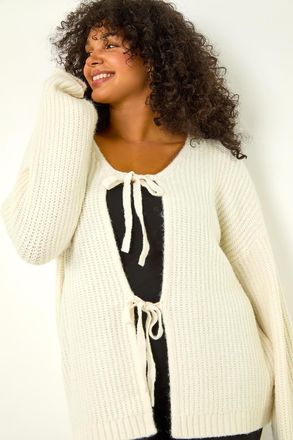 Roman Bow Detail Knit Cardigan