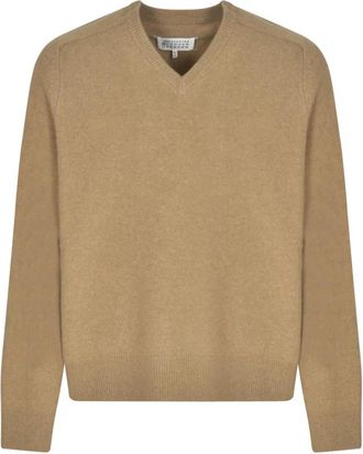 Maison Margiela V-hals Truien - Heren - V-hals truien - Bruin - L - Truien & Vesten