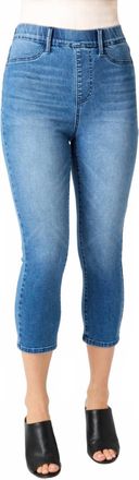 Judy Blue High Waist Cool Denim Pull On Capris Pants In Blue