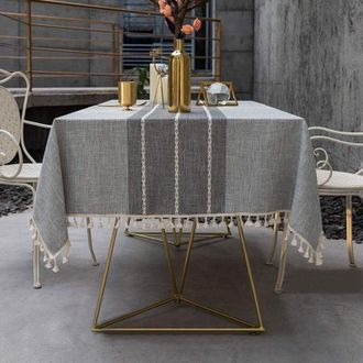 OEM Mantel Rectangular Para Exteriores, Resistente A Las Manchas, Lavable, Ideal Para Comedor, Cocina, Picnic O Como Elemento Decorativo (rayas Grises, 14