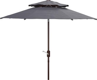 Safavieh Athens 9Ft Double Top Crank Umbrella