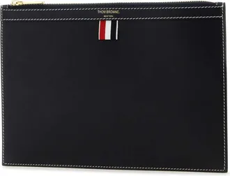 Thom Browne Mens Leather Document Case Wallet Navy
