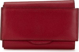 Herm&egrave;s Rouge Grenat Evercolor Passant Short Wallet