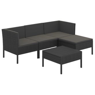 vidaXL 5 Pcs Garden Lounge Set Con Coj&iacute;n De Empuje De Terciopelo