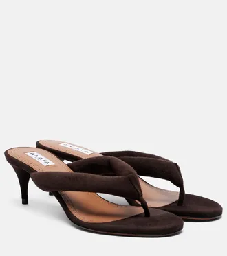 Alaia Ala&iuml;a Suede thong sandals